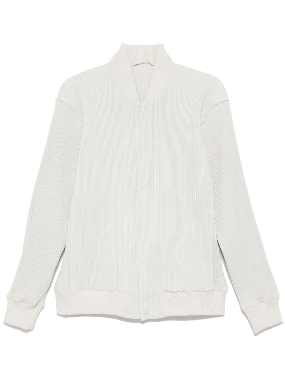 HOMME PLISSE Men's Polyester Bomber Jacket - SS25 Collection