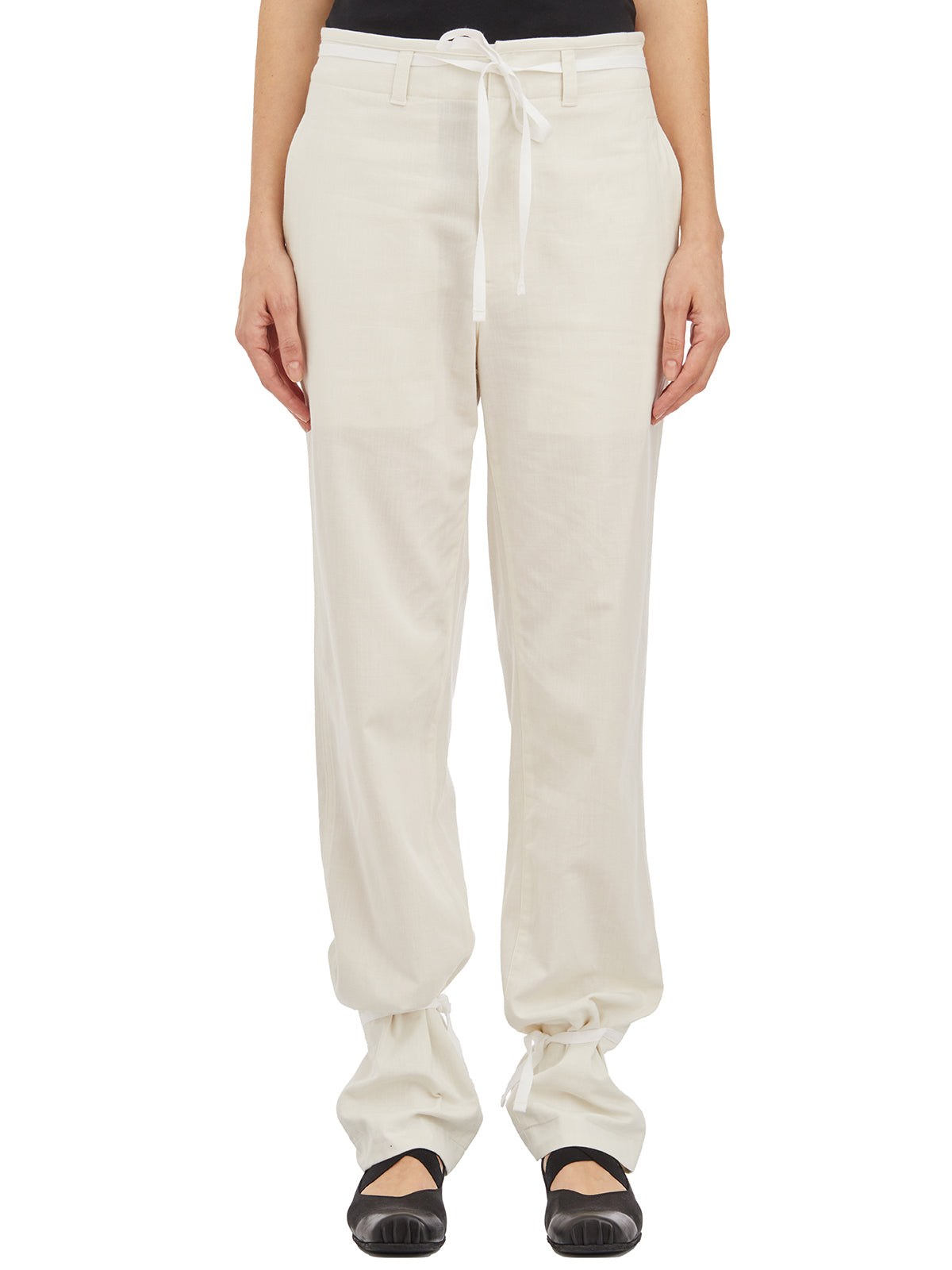LEMAIRE Straight-Leg Trousers with Drawstring Waist