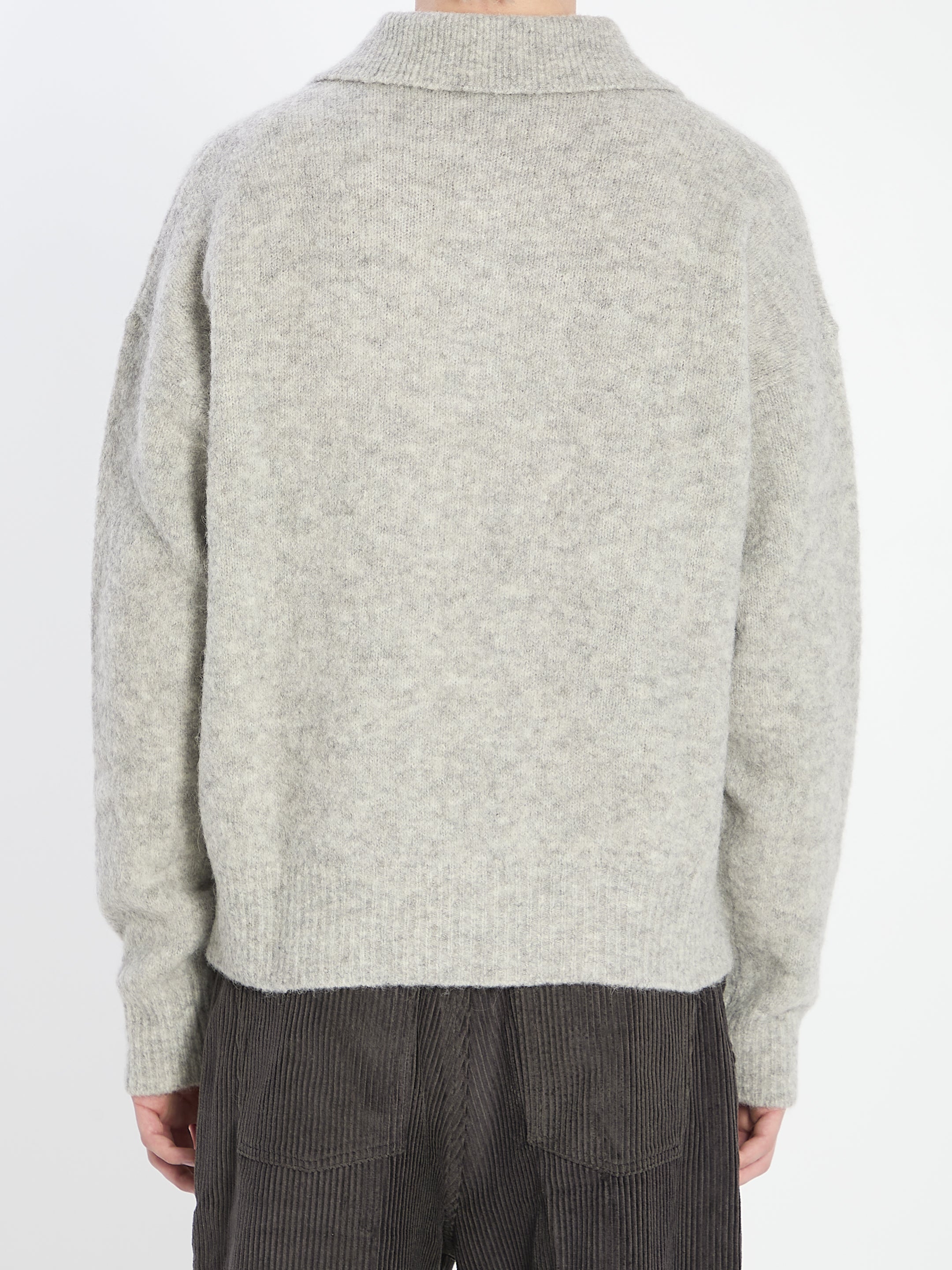 AMI PARIS Embroidered Alpaca Polo Shirt - FW25 Men’s Collection