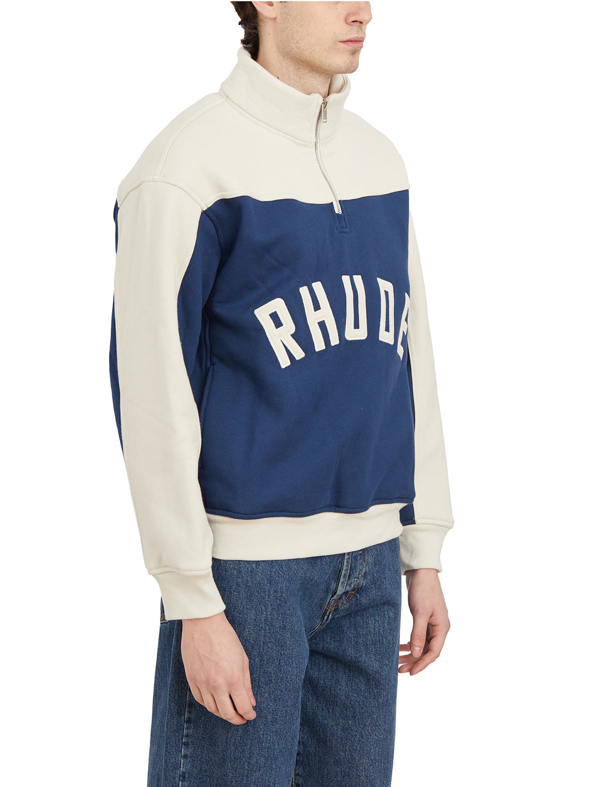 RHUDE Men's Half Zip Logo Sweatshirt - Size M