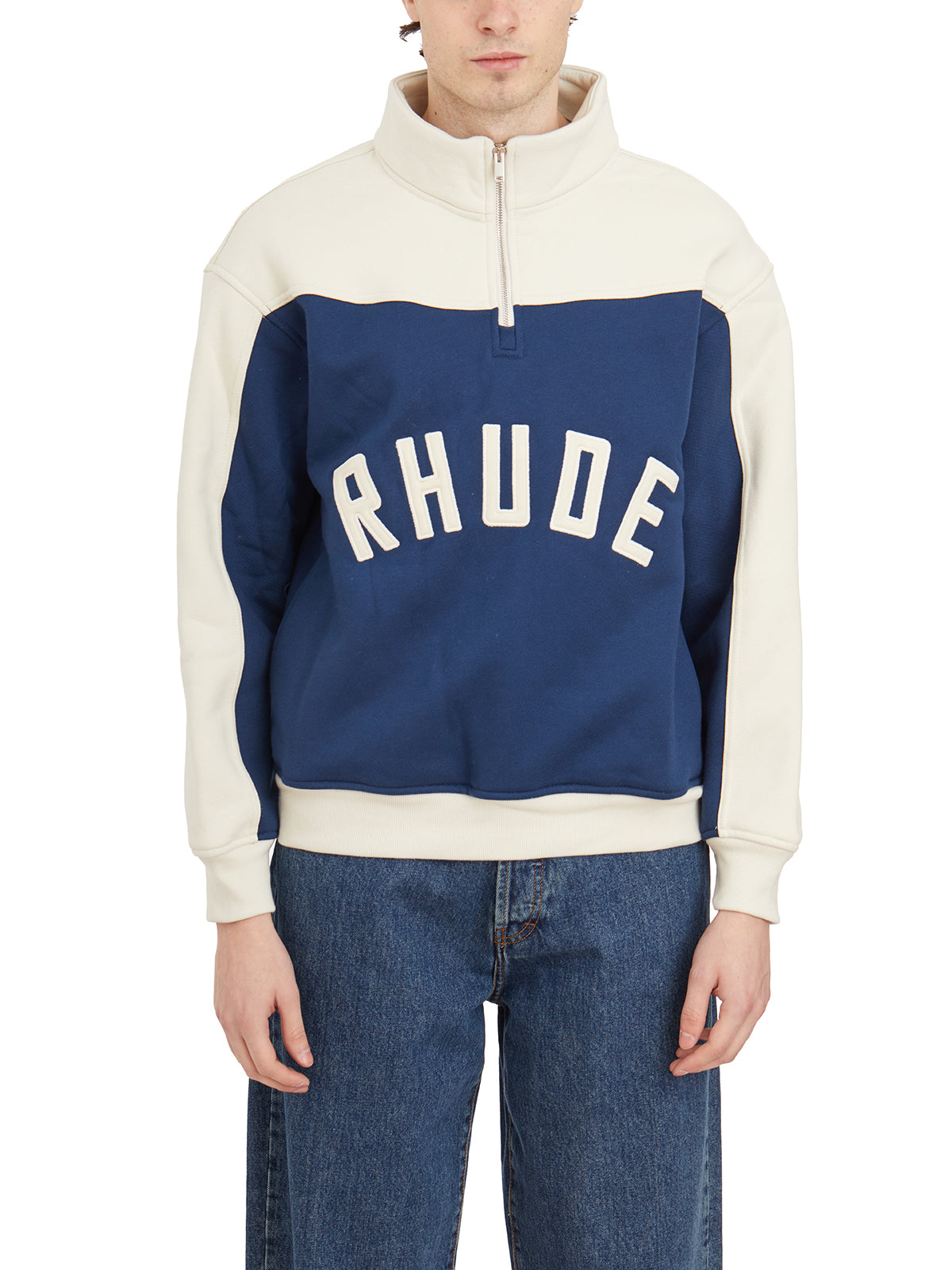RHUDE Men's Half Zip Logo Sweatshirt - Size M