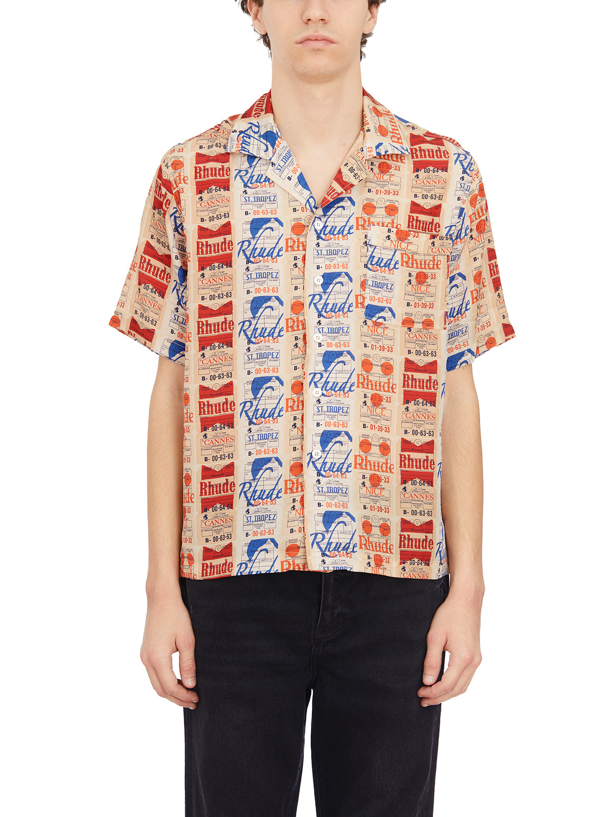 RHUDE Men's Silk Button-Up Shirt - Size M