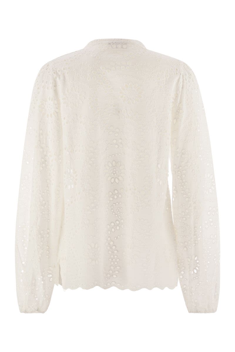 MC2 SAINT BARTH Oversized Mandarin Collar Blouse