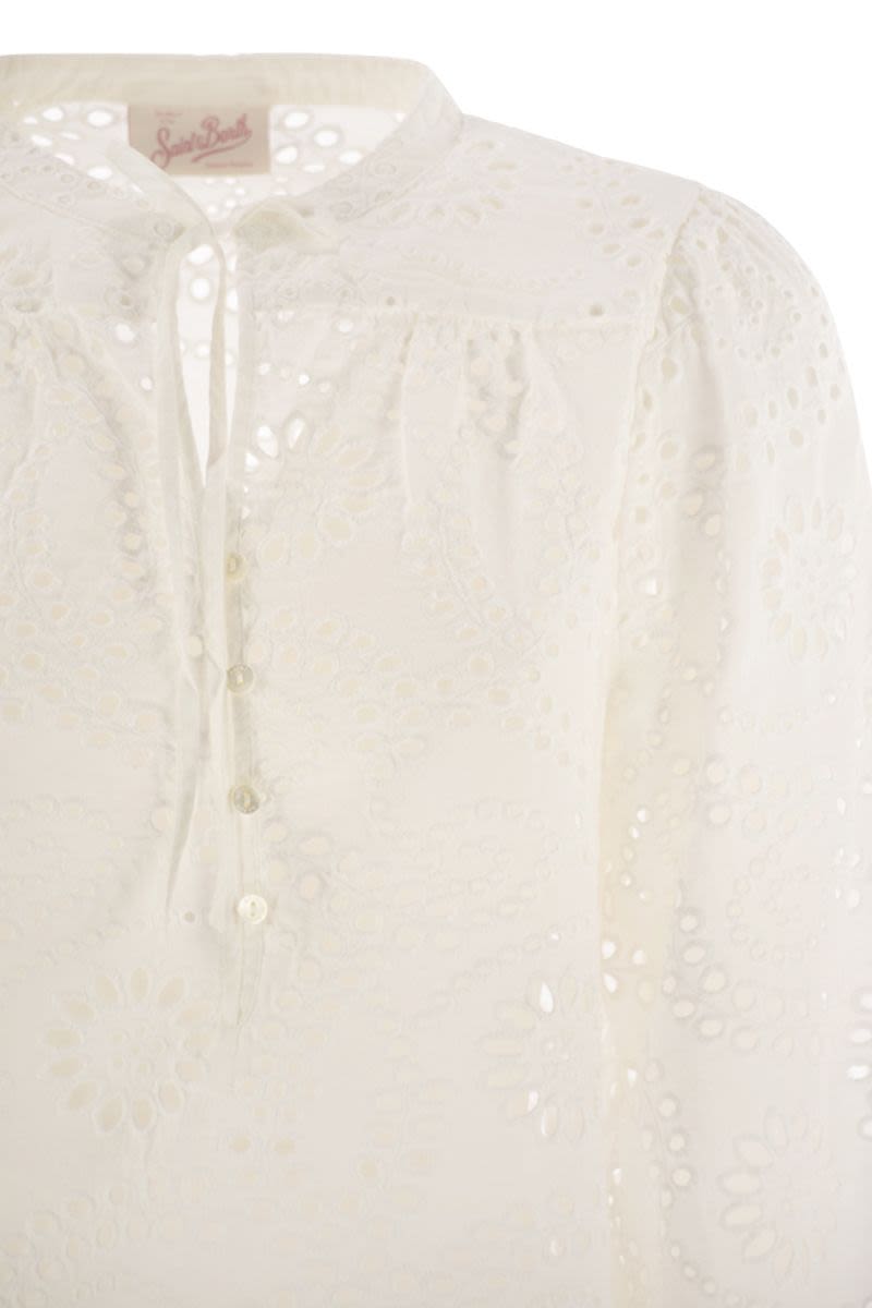 MC2 SAINT BARTH Oversized Mandarin Collar Blouse