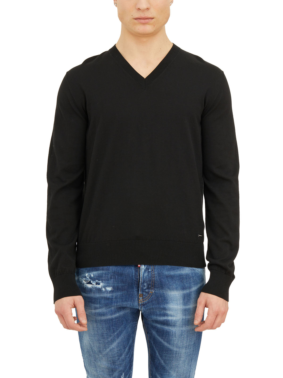 DSQUARED2 V-Neck Mini Logo Sweater - Size M