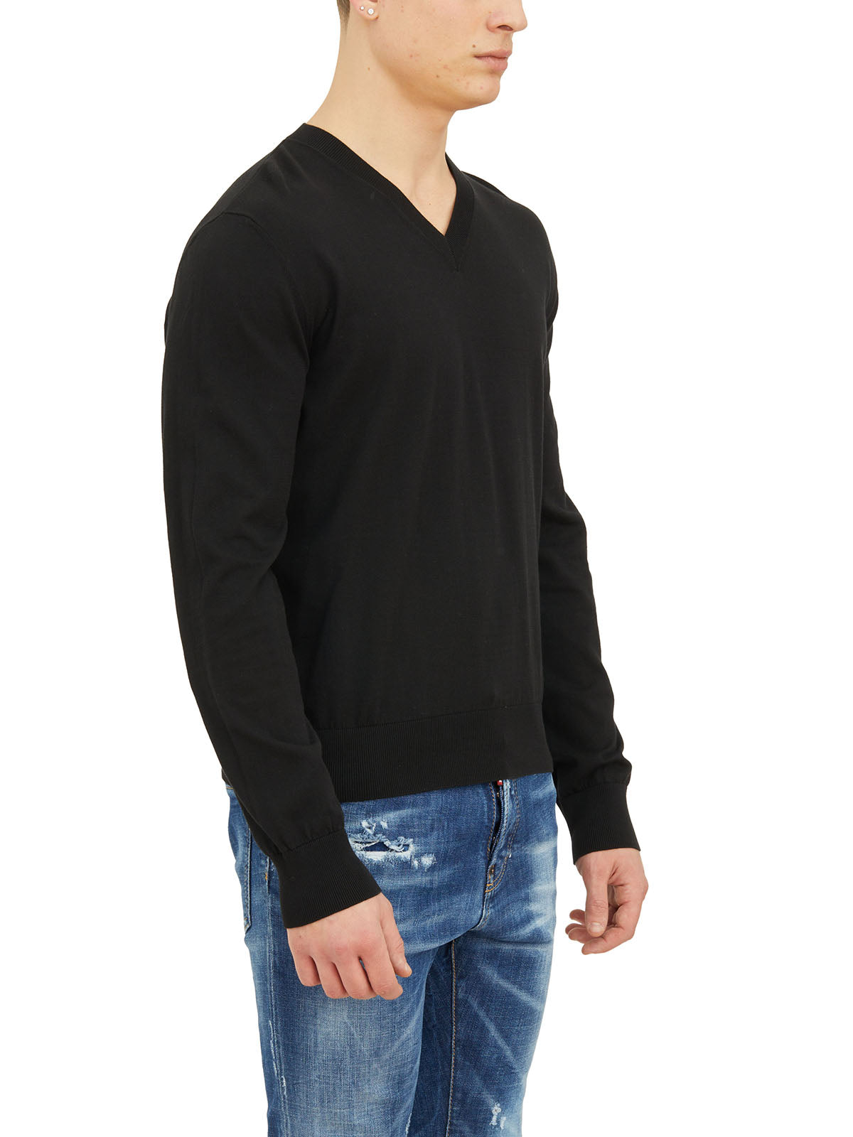 DSQUARED2 V-Neck Mini Logo Sweater - Size M