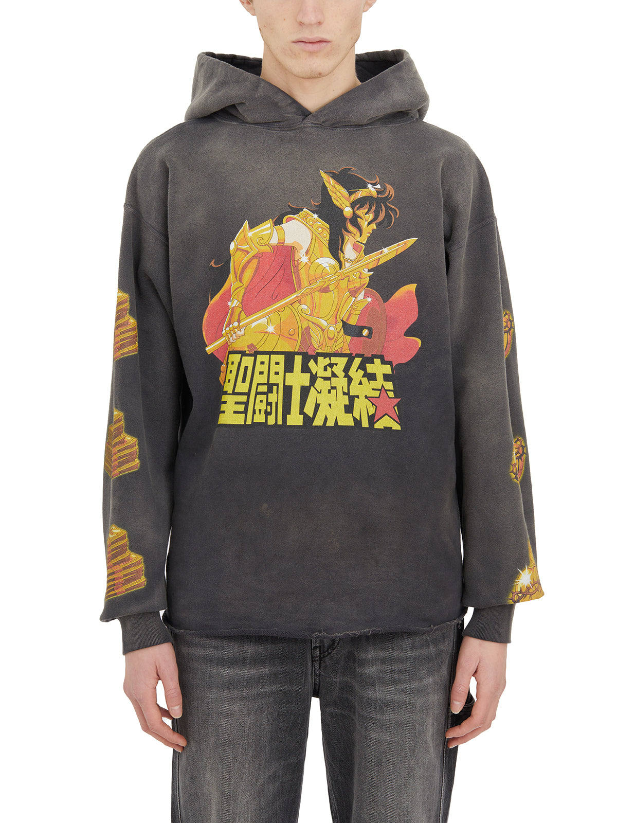 SAINT MXXXXXX Men's Cotton Hoodie Sweatshirt - Size L