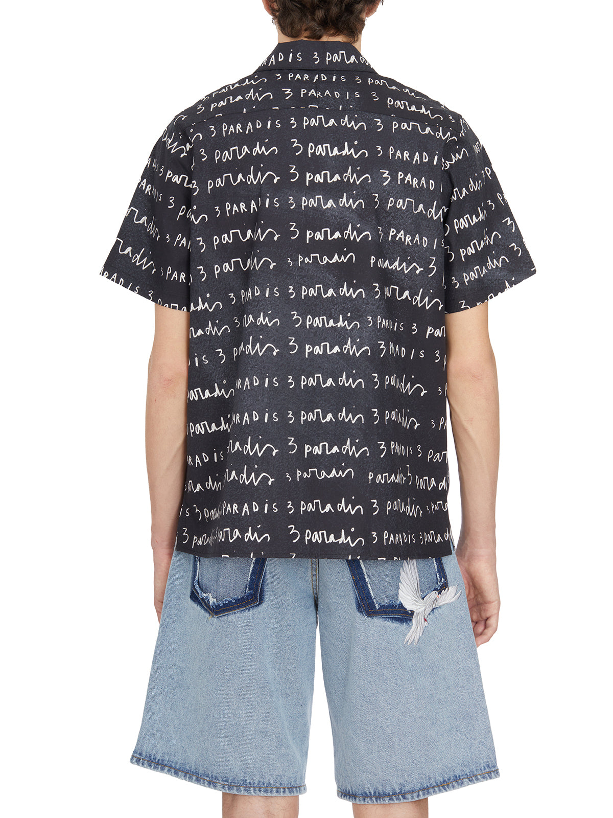 3PARADIS Men's Logo Print Short Sleeve Shirt - Size L