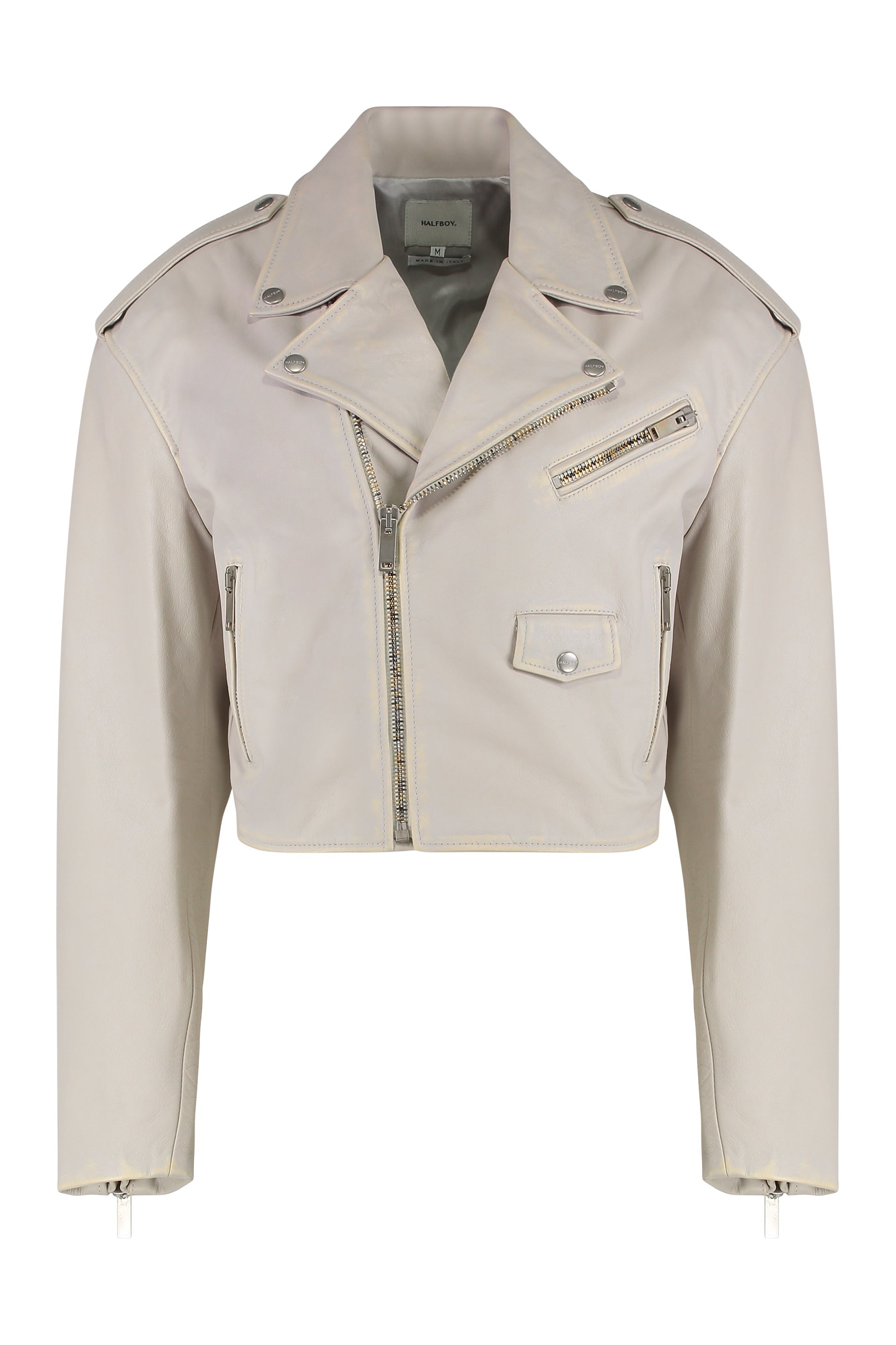 HALFBOY Vintage Effect Leather Jacket for Women