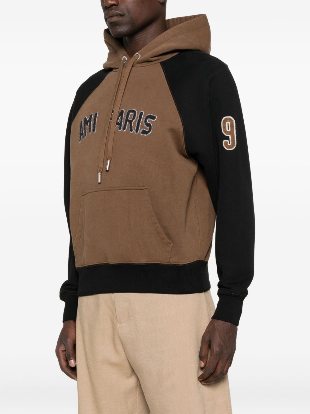 AMI PARIS Colorblock Hoodie with Raglan Sleeves for Men
