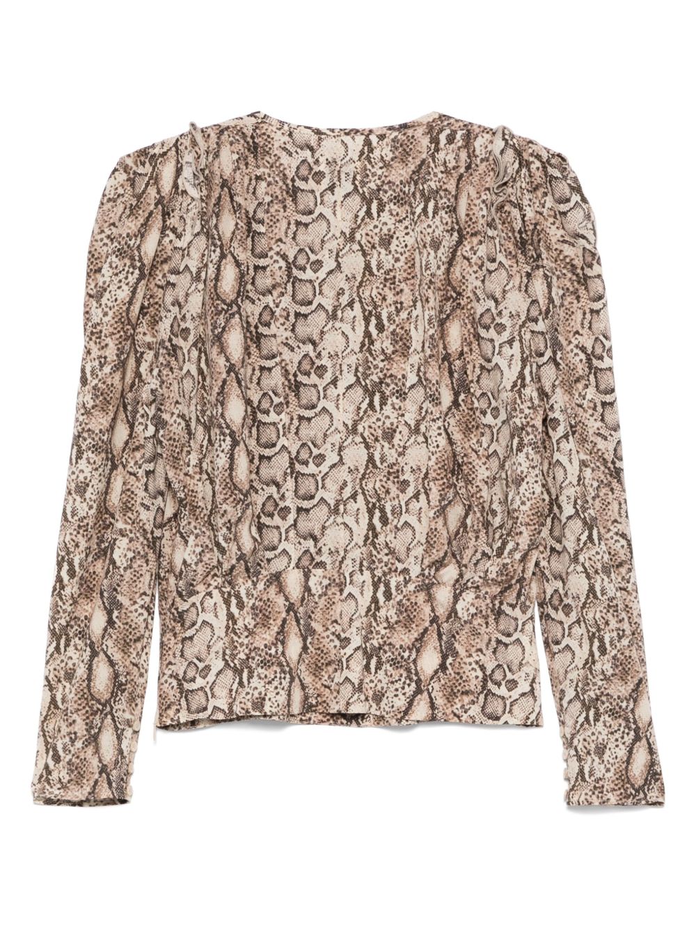 ISABEL MARANT Printed Silk Puff Sleeve Top