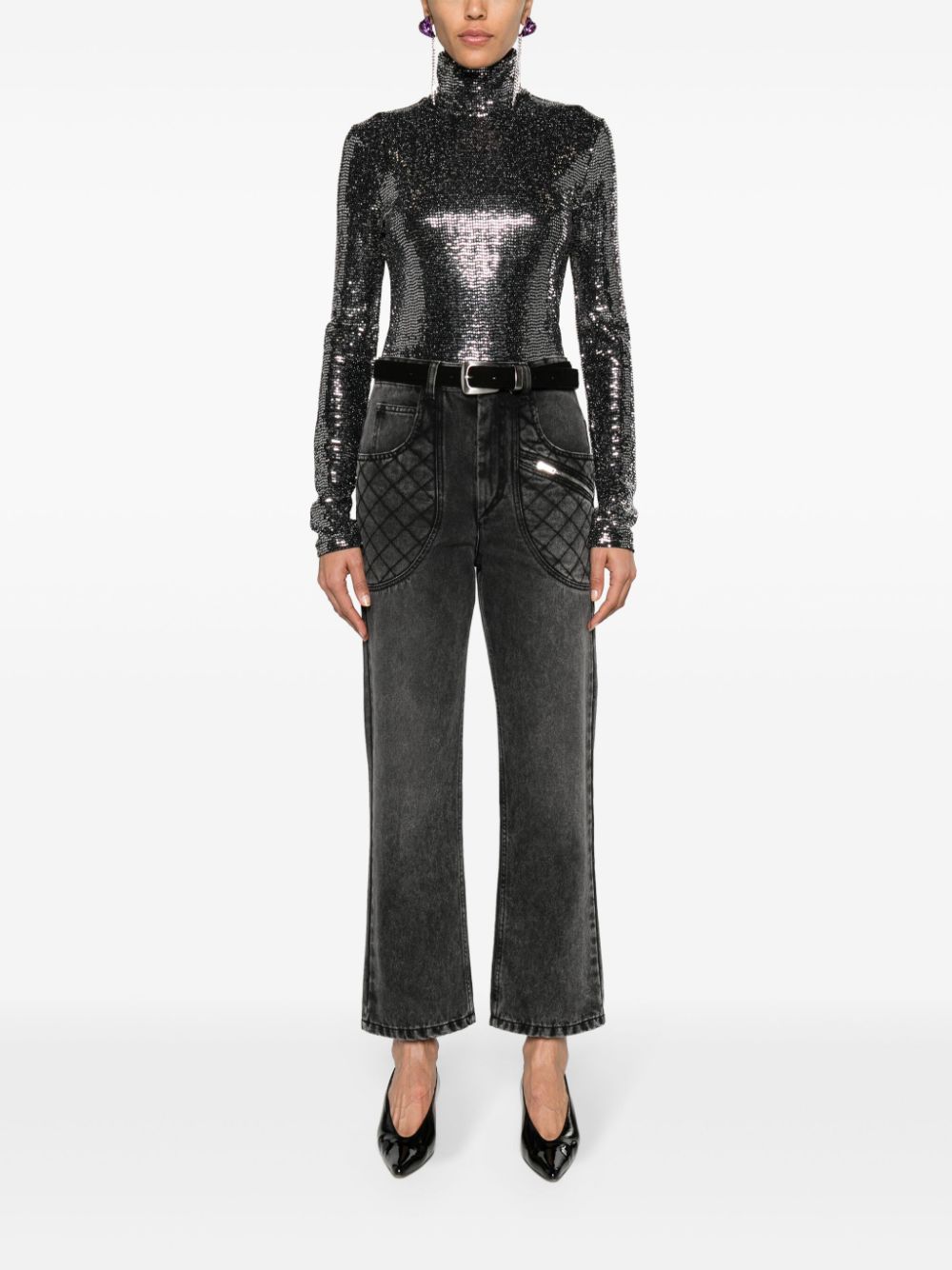 ISABEL MARANT Shiny High-Neck Top