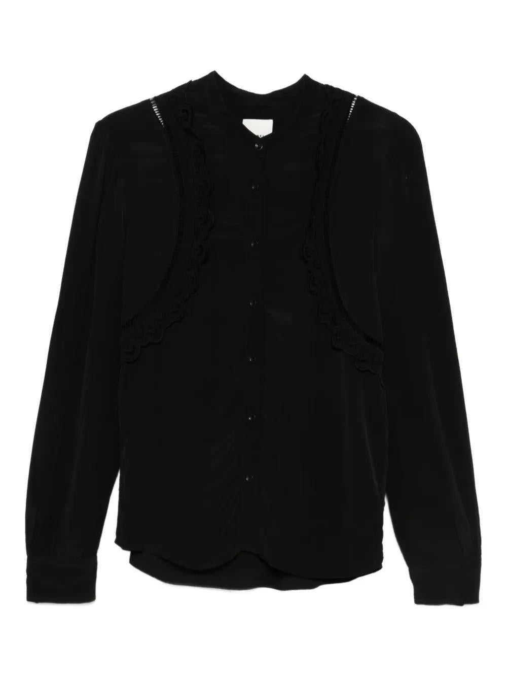 ISABEL MARANT Long-Sleeve Blouse with Lace Inserts