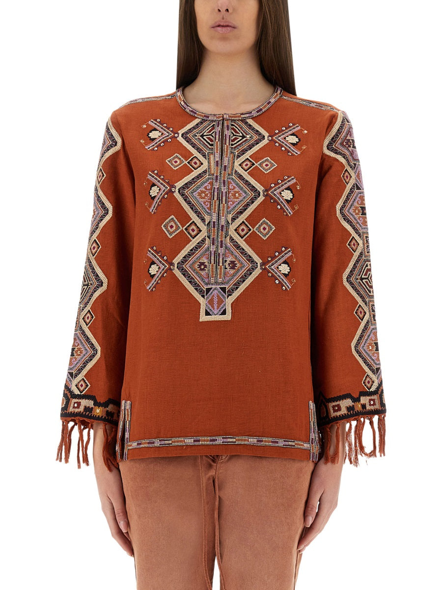 ISABEL MARANT Silk Zelda Top - Size 36