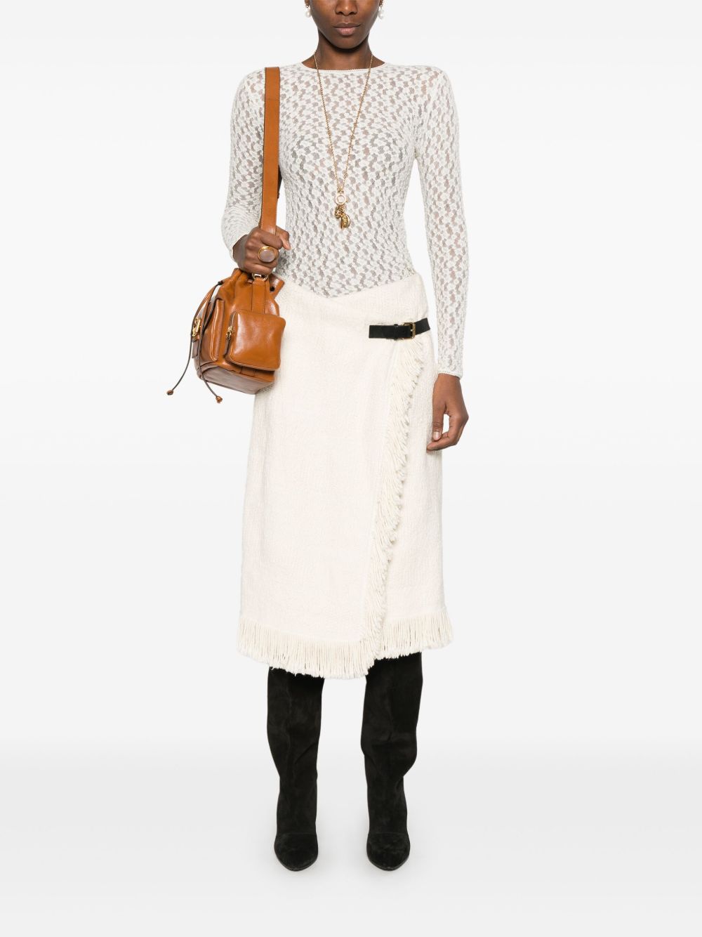 ISABEL MARANT Long-Sleeved Stretch Lace Top