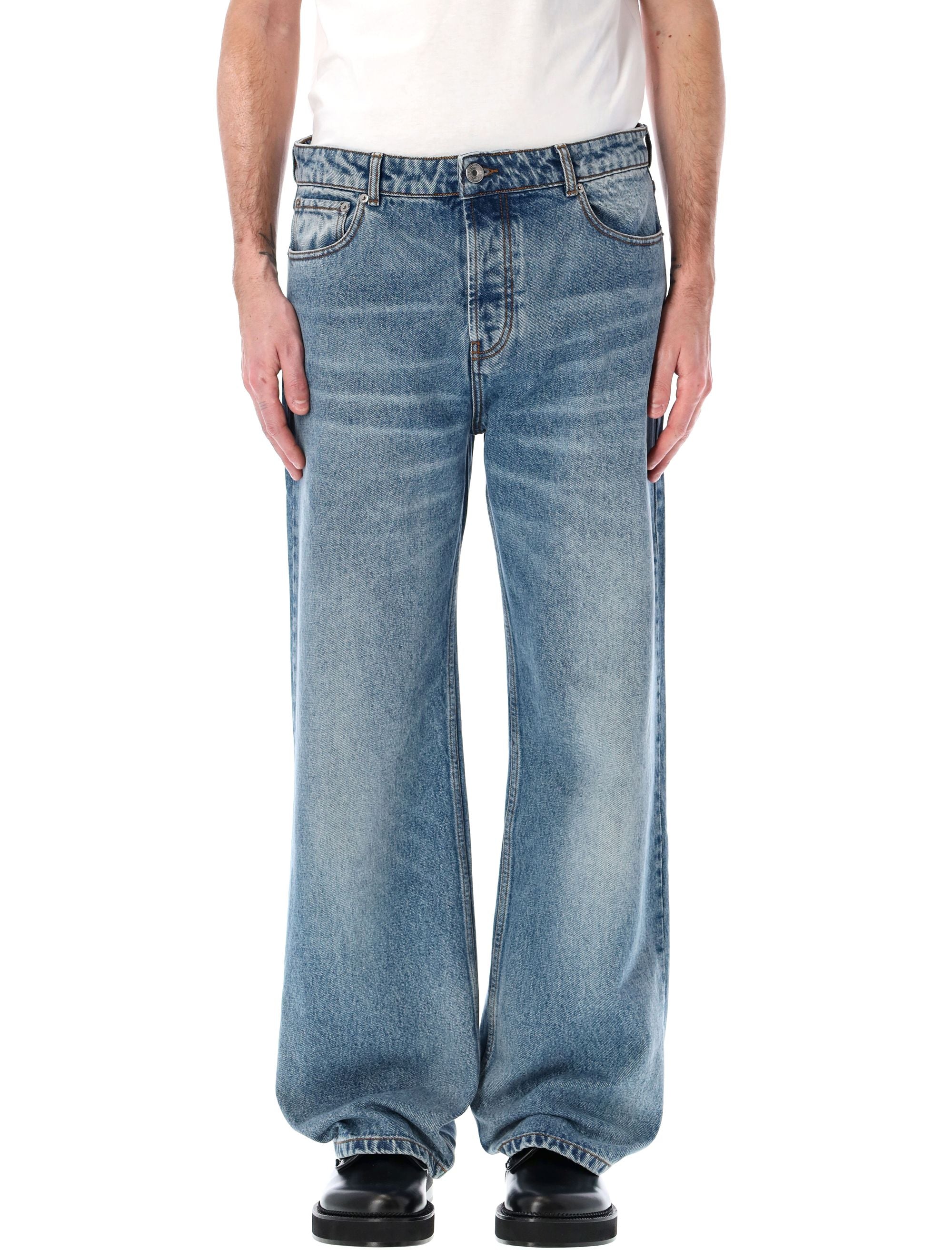 AMI PARIS Wide Washed Denim Jeans for Men - FW25 Collection