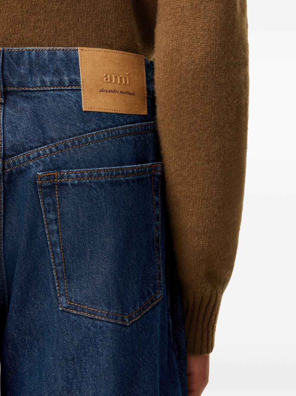 AMI PARIS Wide Leg Denim Jeans for Men