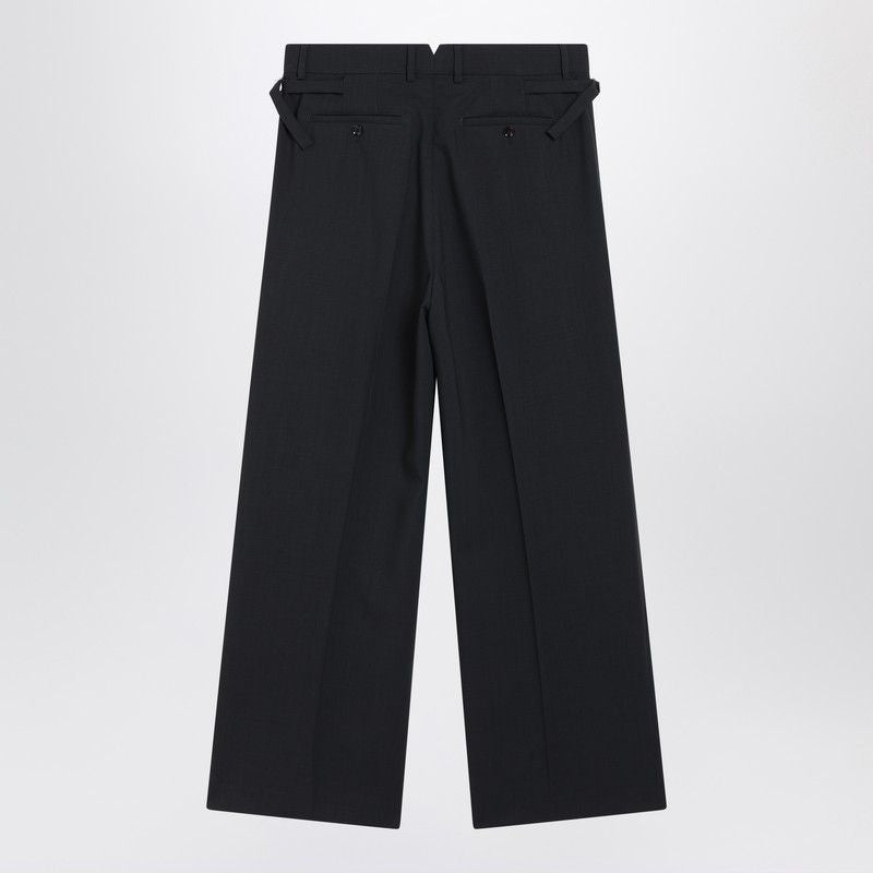 AMI PARIS Wide Leg Wool Trousers for Men