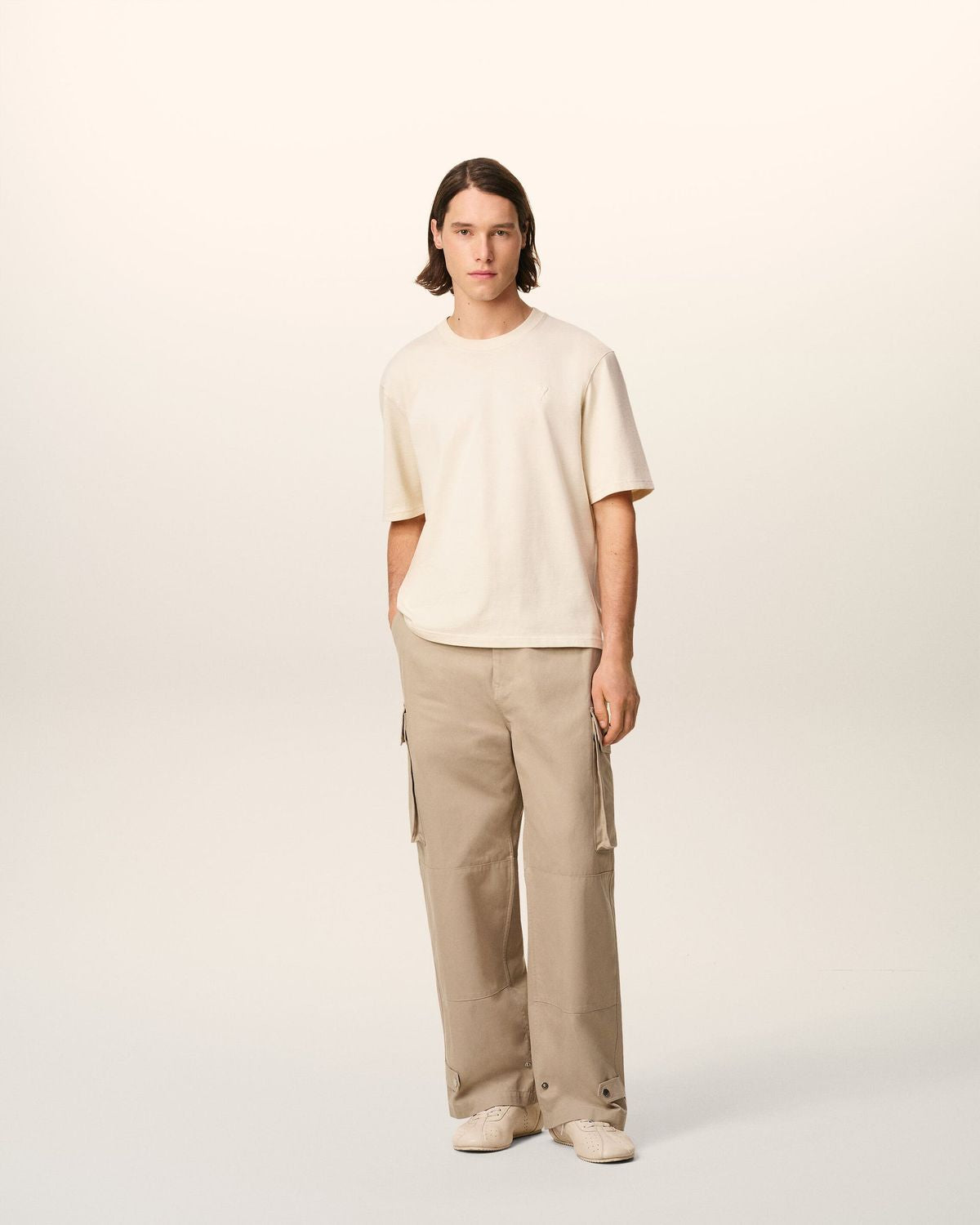 AMI PARIS Gabardine Cargo Trousers - FW25 Collection