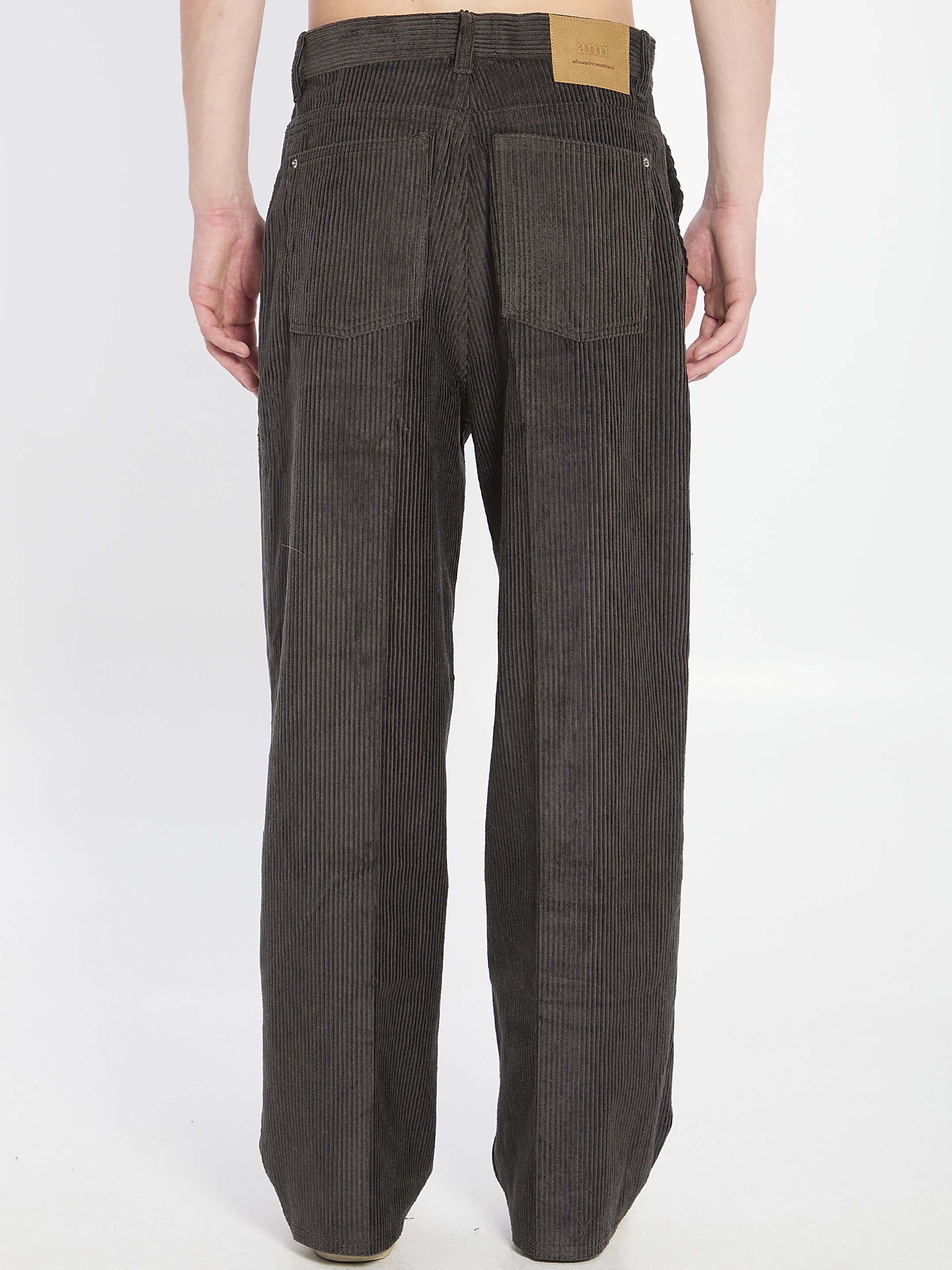 AMI PARIS Men's Wide Leg Corduroy Velvet Pants – Regular Fit