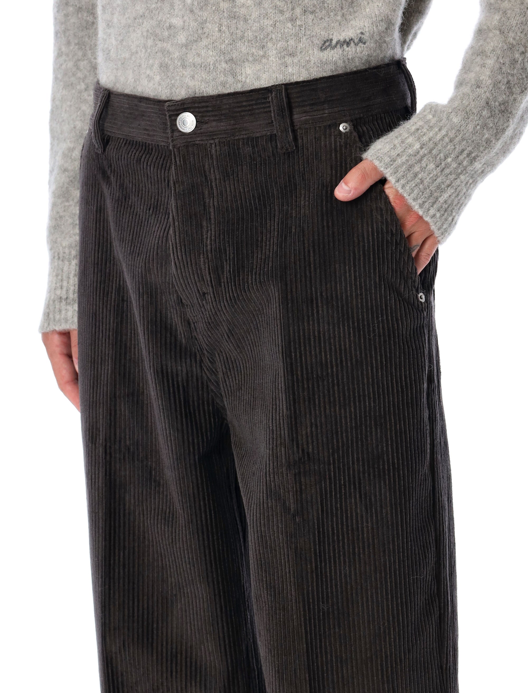 AMI PARIS Wide-Leg Corduroy Trousers - Size L