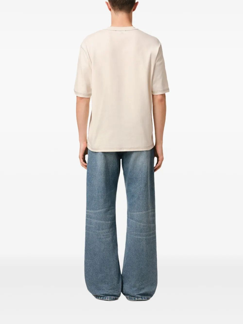 AMI PARIS Contrast Stitch Cotton T-Shirt - Men's SS25