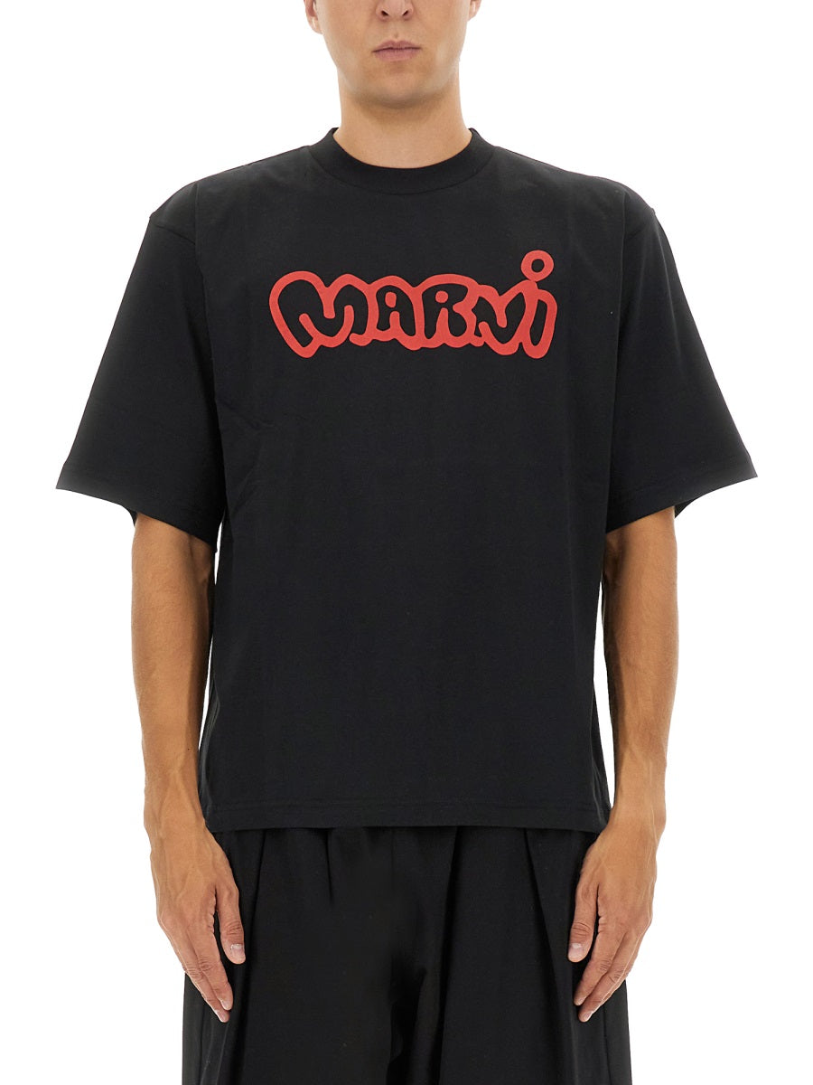 MARNI Men's Classic T-Shirt with Print - Size 48 IT