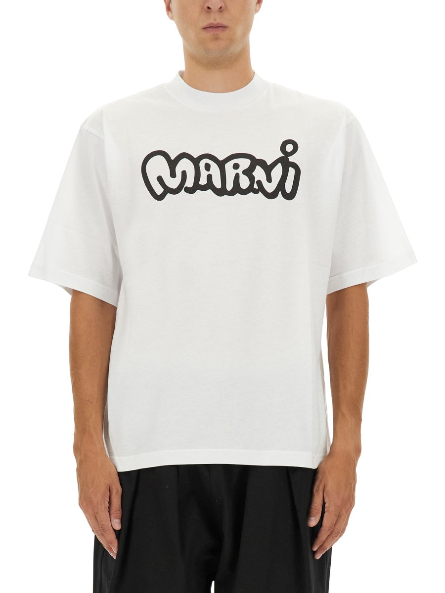 MARNI Graphic Cotton T-Shirt for Men - Size 48 IT