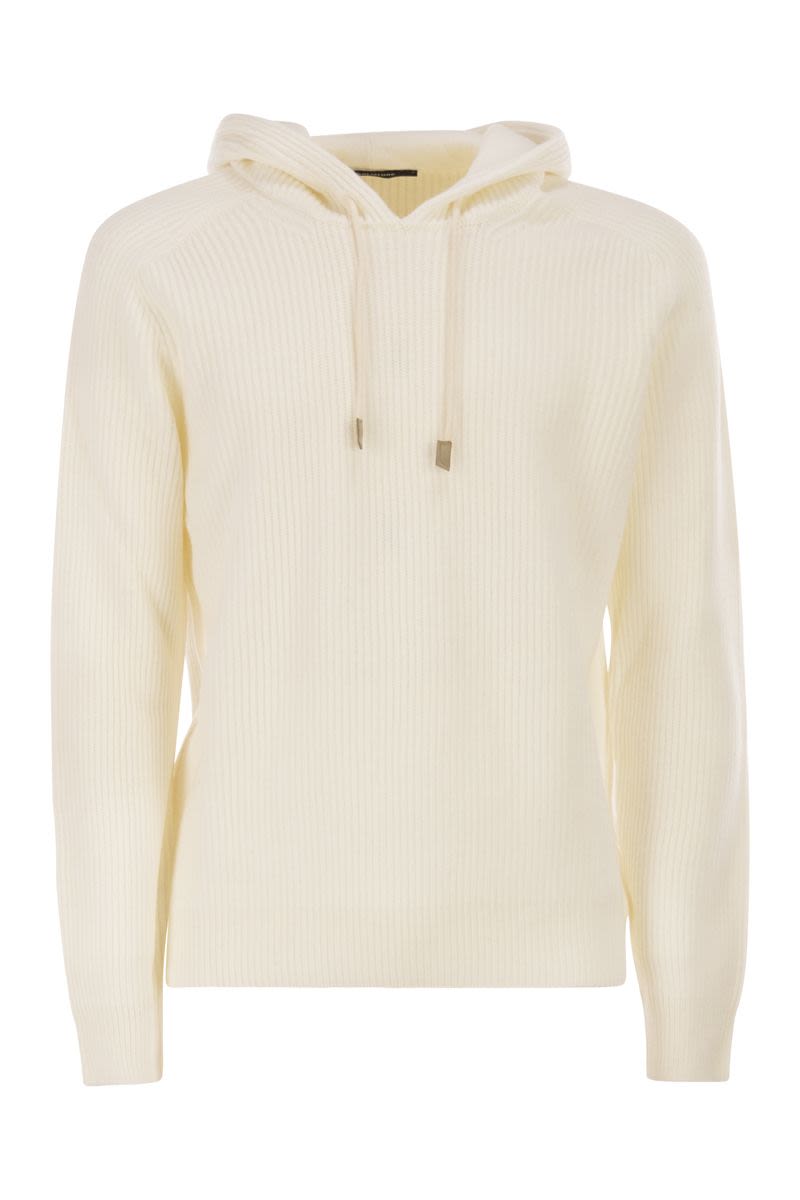 TAGLIATORE Ribbed Hooded Jumper for Men