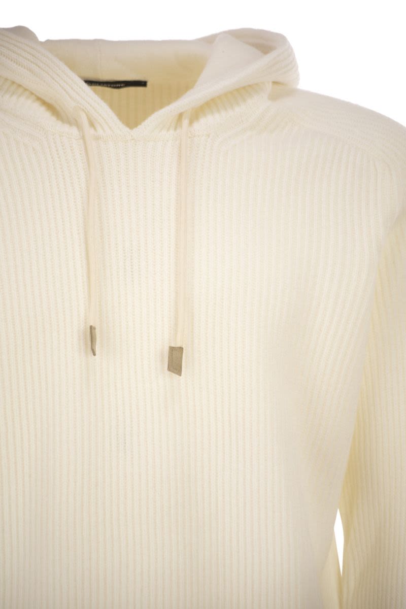 TAGLIATORE Ribbed Hooded Jumper for Men