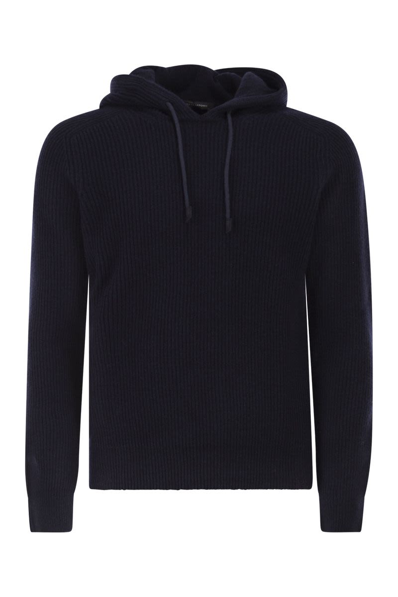 TAGLIATORE Ribbed Hoodie Sweater for Men