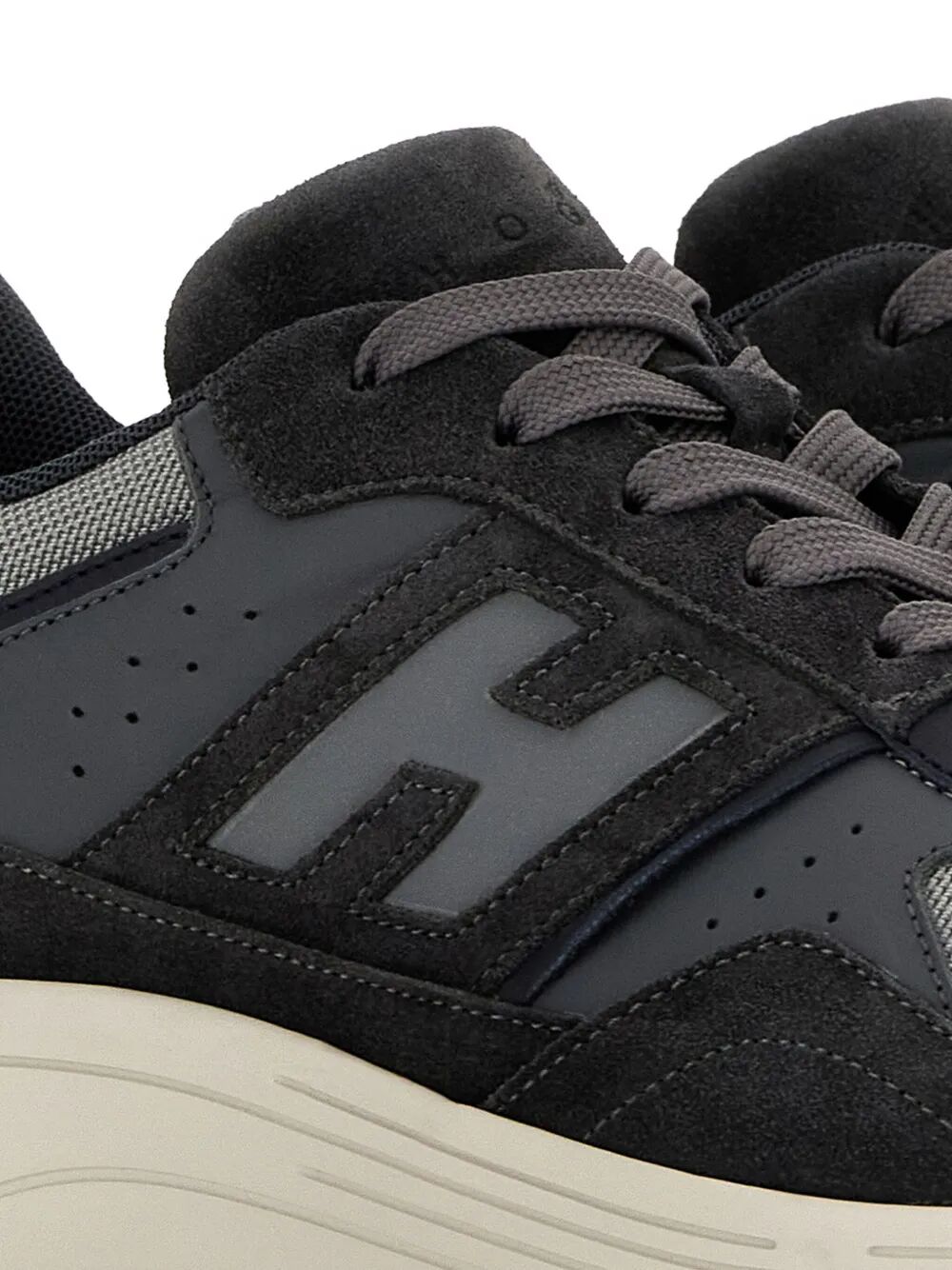 HOGAN Hyperlight Suede and Smooth Leather Men's Sneakers with Technical Fabric Inserts