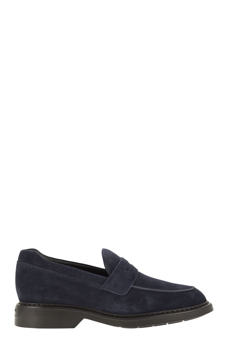 HOGAN Sleek Suede Loafer with Comfort Footbed