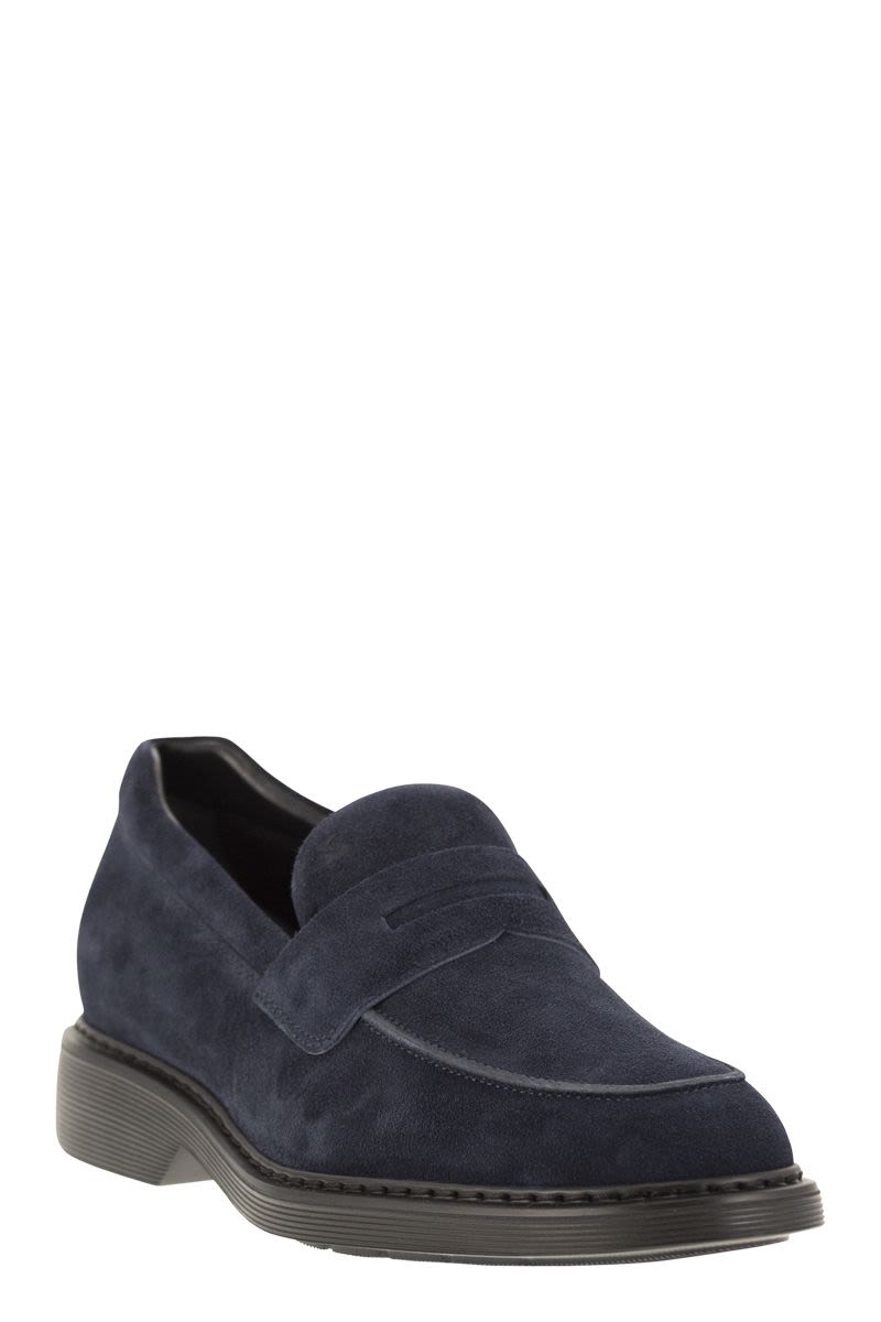 HOGAN Sleek Suede Loafer with Comfort Footbed