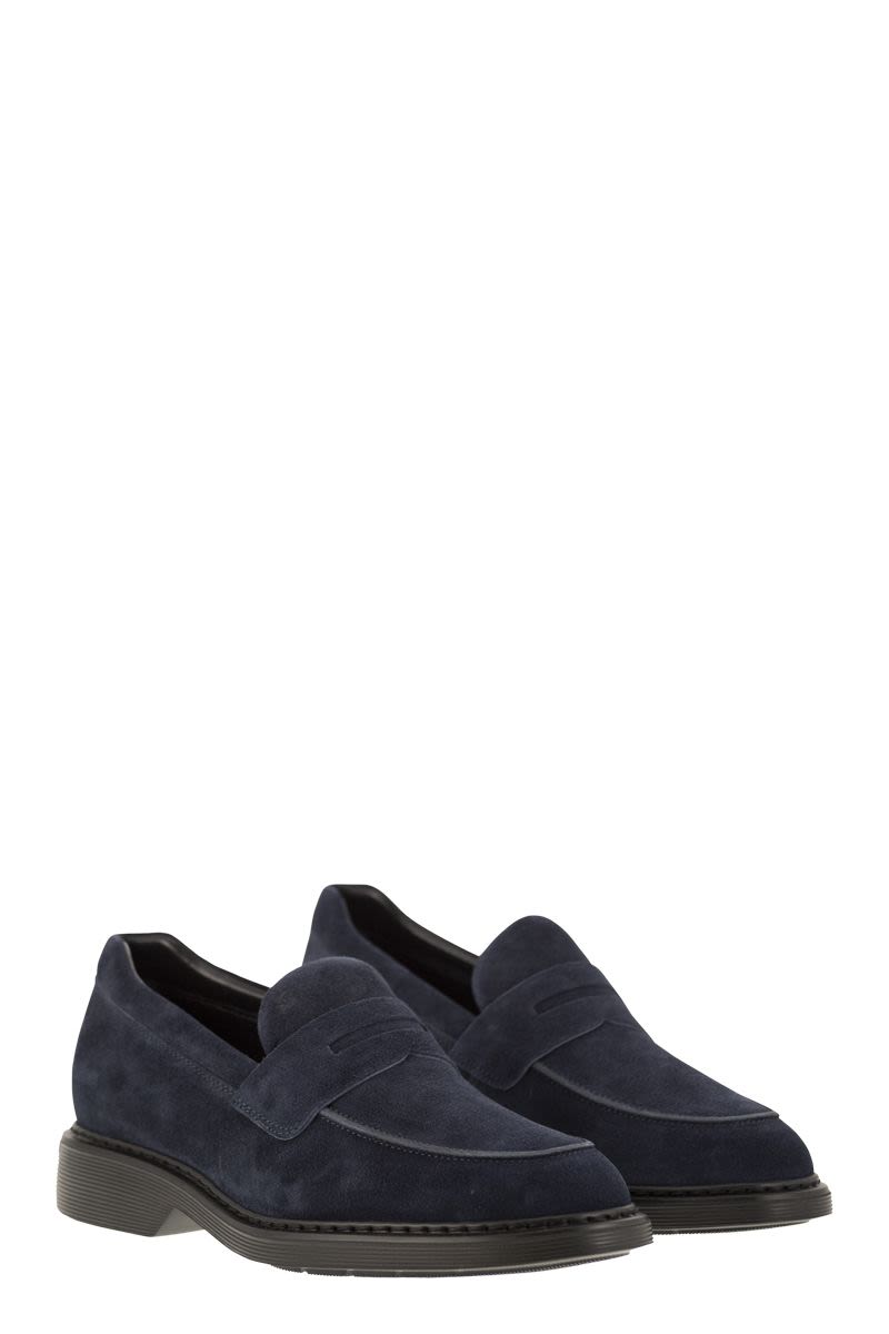 HOGAN Sleek Suede Loafer with Comfort Footbed