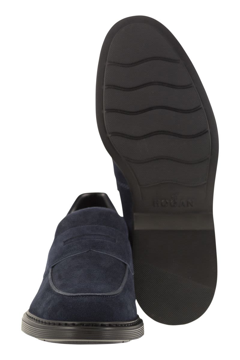 HOGAN Sleek Suede Loafer with Comfort Footbed