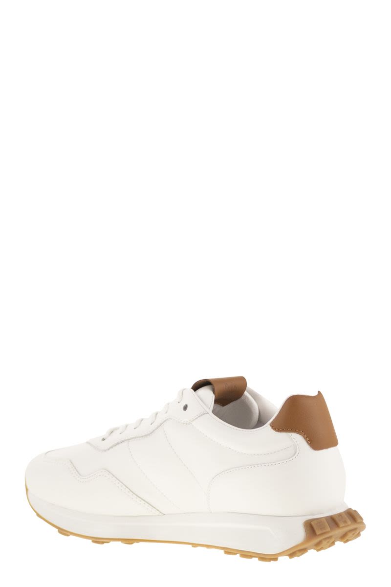 HOGAN Leather Sneaker with Contrast Detailing for Men