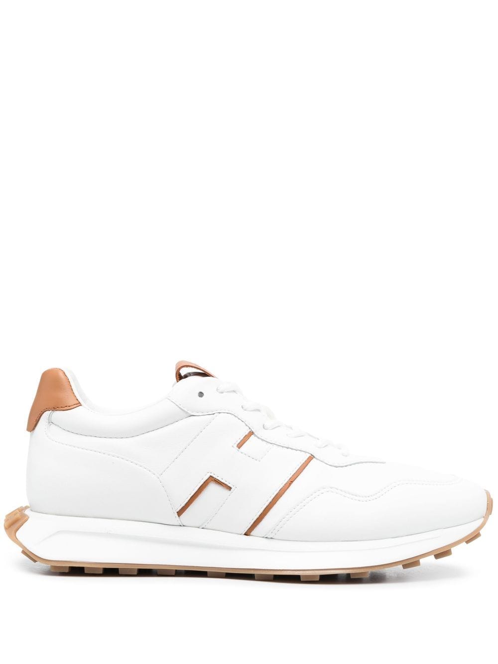 HOGAN Leather Sneaker with Contrast Detailing for Men
