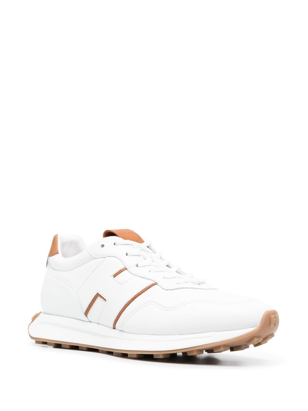 HOGAN Leather Sneaker with Contrast Detailing for Men