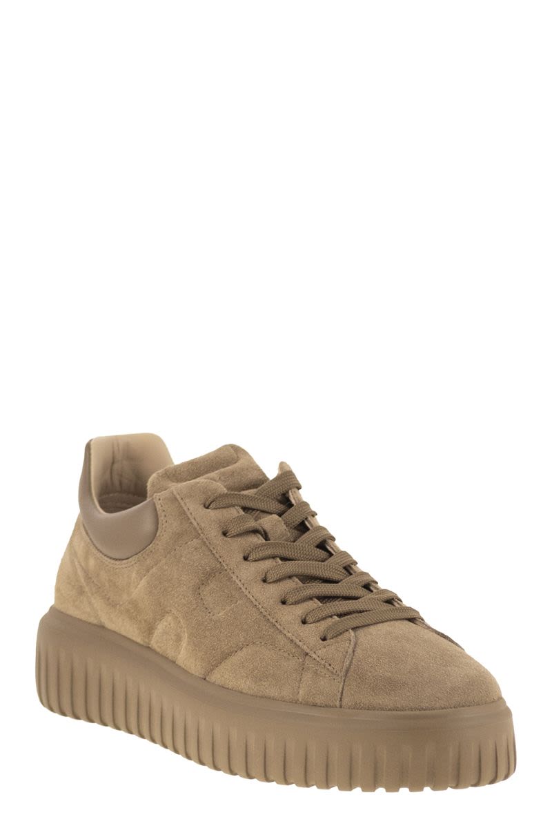 HOGAN H-STRIPES SUEDE TRAINERS 4.8 CM HEIGHT