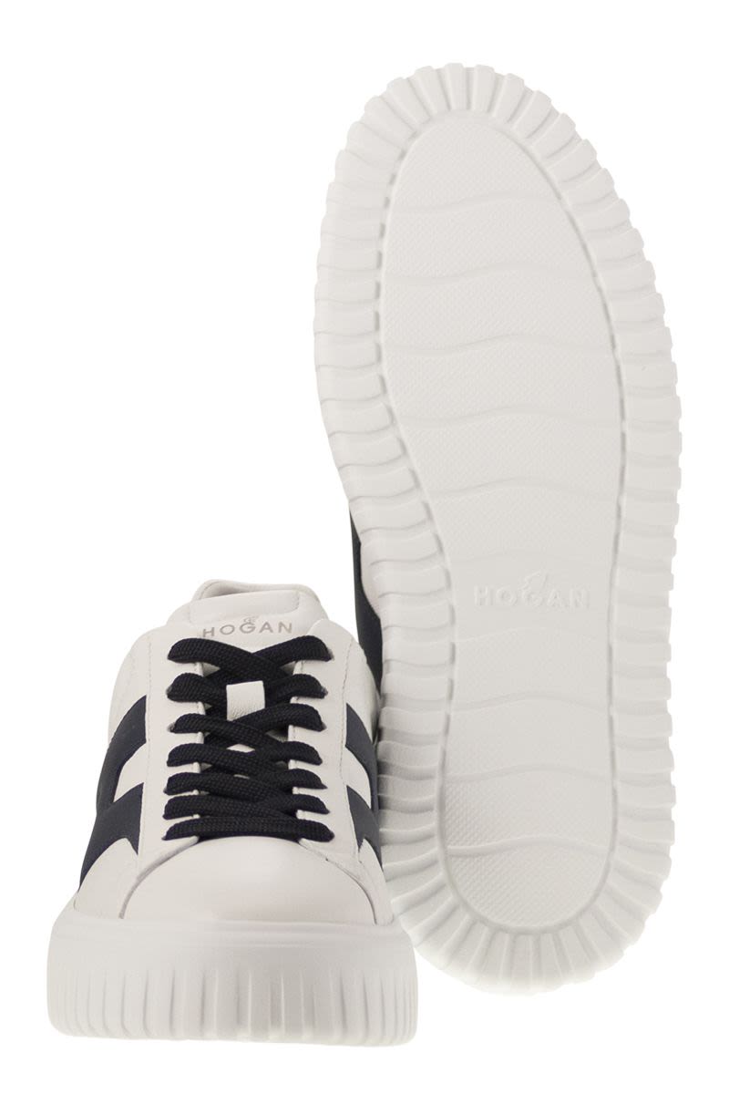HOGAN Leather Trainers with Side H - 4.8 cm Height