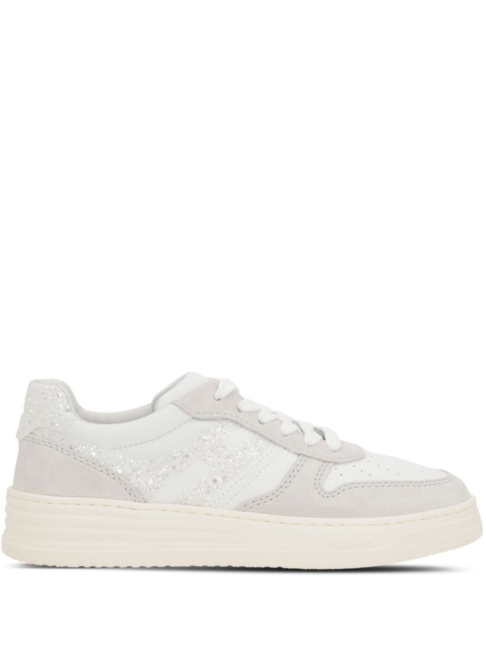 HOGAN Suede and Smooth Leather H630 Sneaker with Glittered Detail