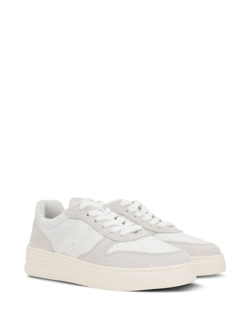 HOGAN Suede and Smooth Leather H630 Sneaker with Glittered Detail