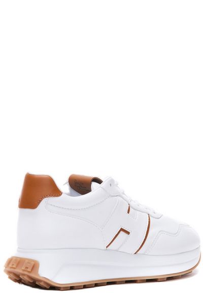 HOGAN Retro-Inspired Leather Trainers with Memory Foam Footbed