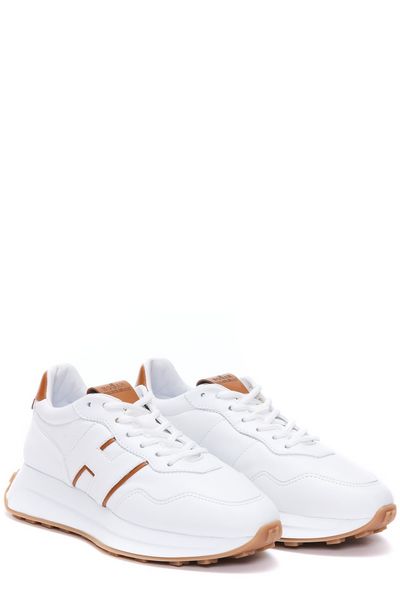 HOGAN Retro-Inspired Leather Trainers with Memory Foam Footbed
