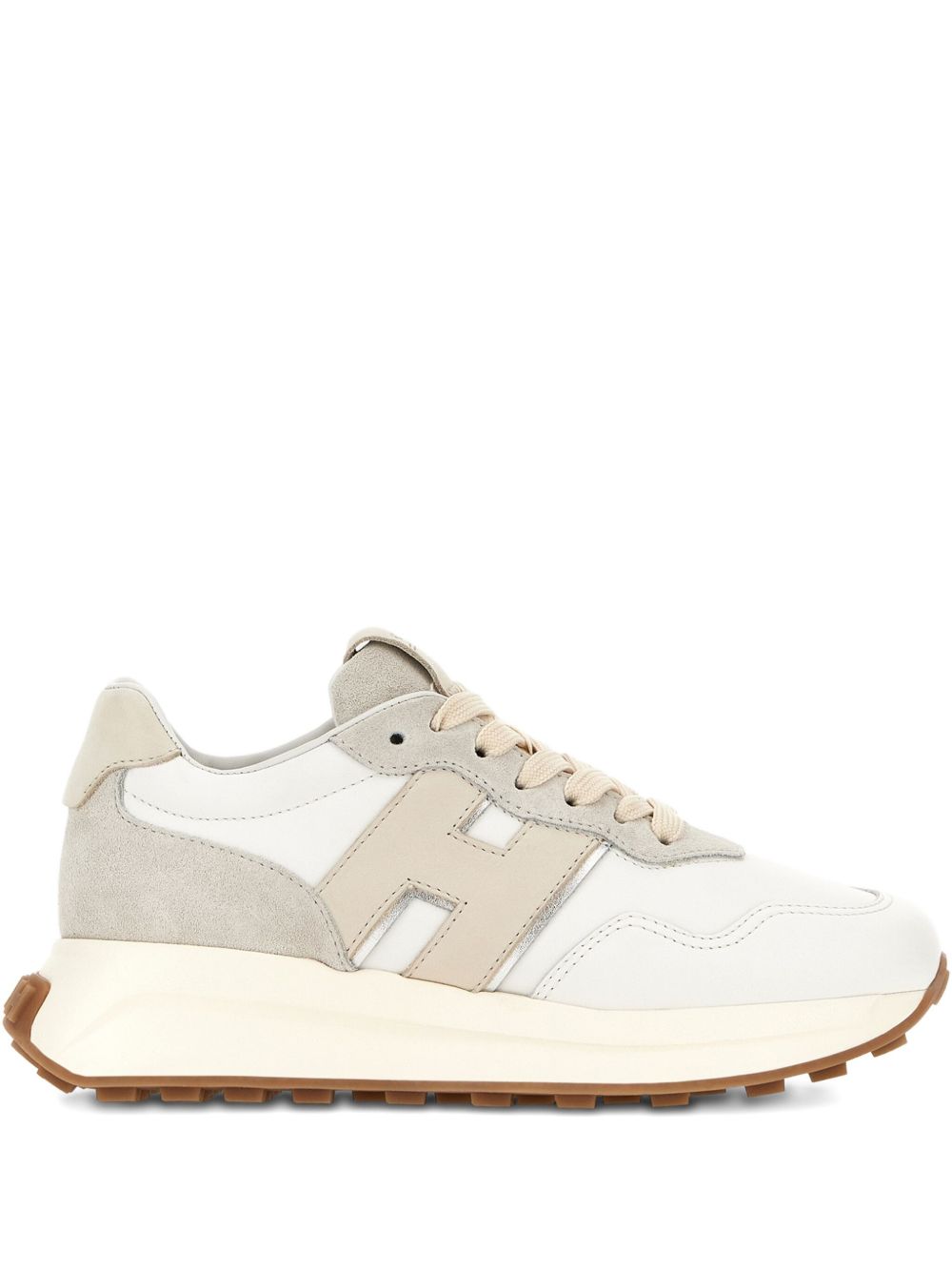 HOGAN Smooth Leather Women’s Sneaker with Beige Inserts - Size IT