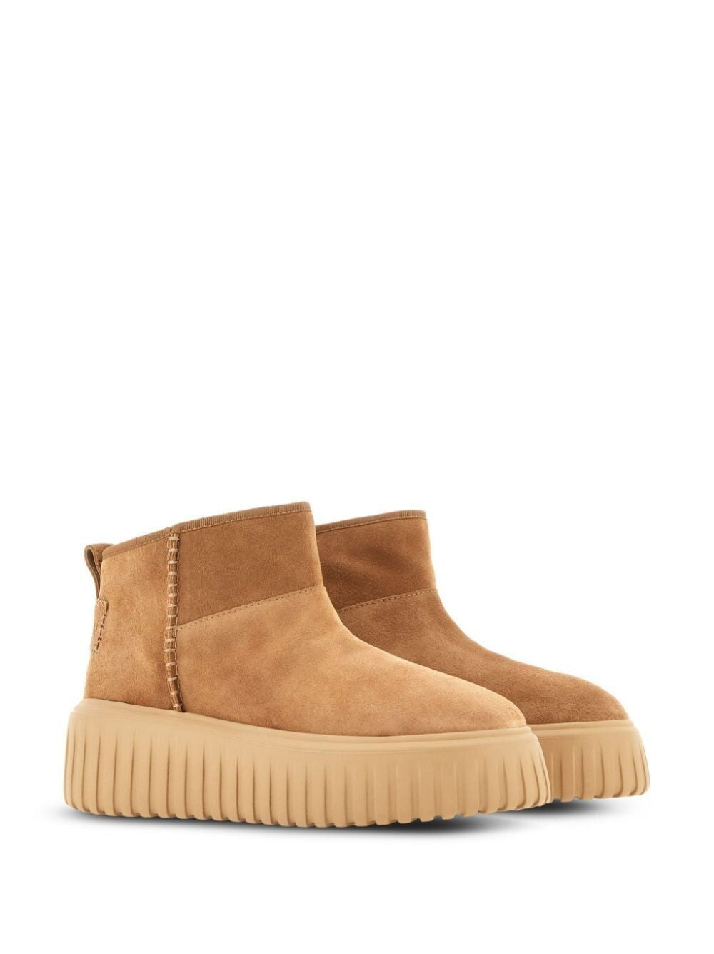 HOGAN Logopatch Suede Boots