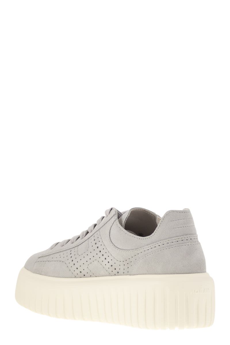 HOGAN Suede Trainers with Perforated Side H - 5.8 cm