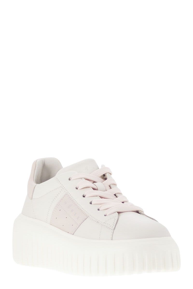 HOGAN Women's H-Striped Trainers with Side Band - Total Height: 5.8 cm