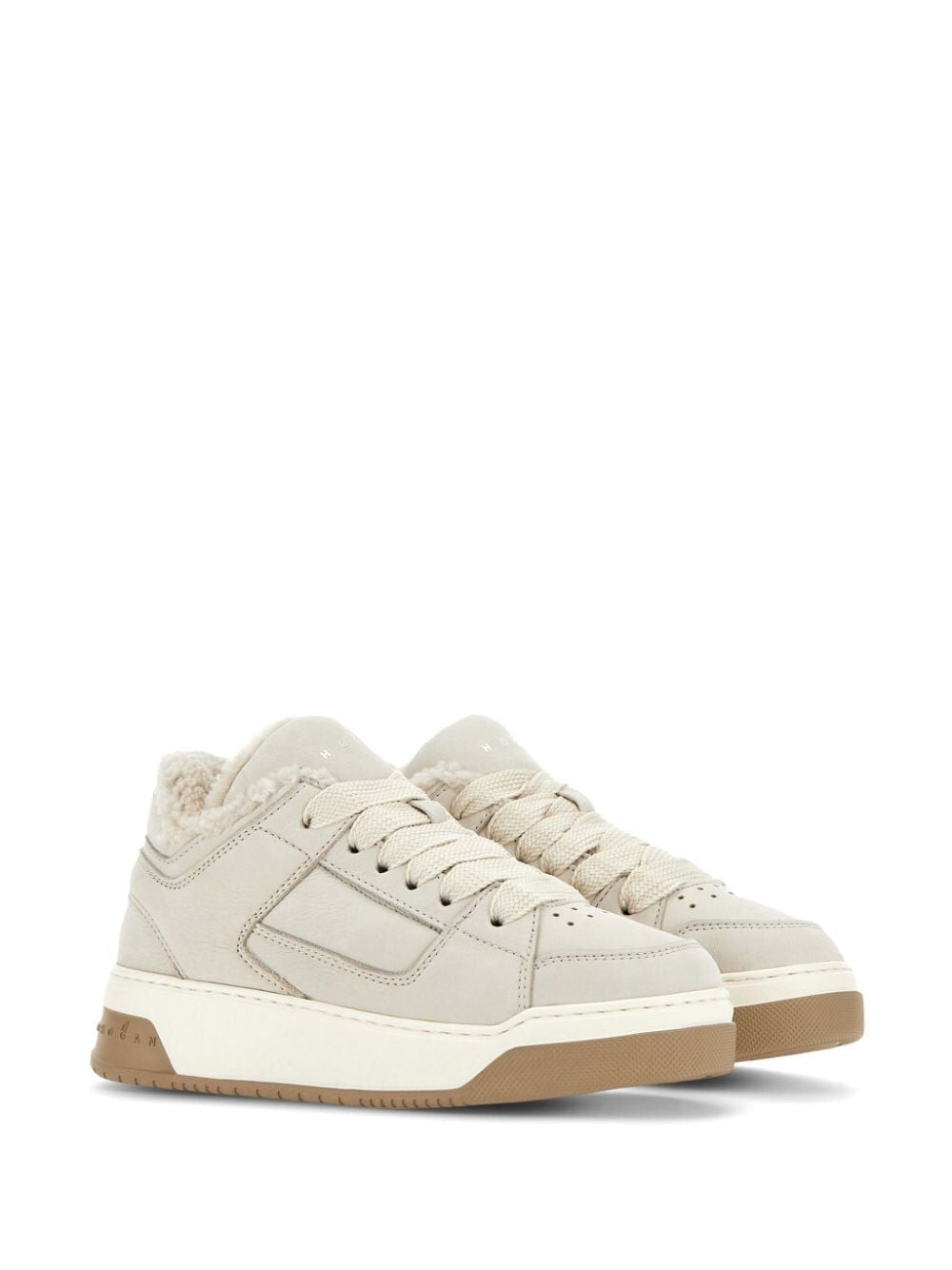 HOGAN Faux Shearling Leather Sneakers for Women